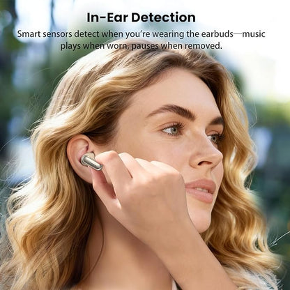 TOZO NC20 Active Noise Cancelling Wireless Earbuds, LDAC Hi-Res Sound Bluetooth Headphones, 6 Mics AI Call Ear Buds 80H Playtime, Dual Pairing, 32 EQ via App, IPX8 Waterproof, Wireless Charging Case