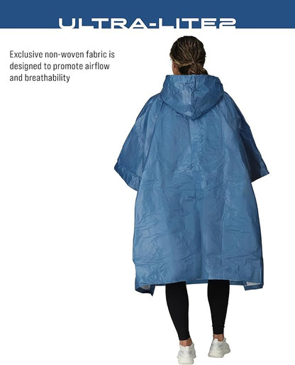 FROGG TOGGS Ultra-lite2 Waterproof, Breathable Rain Poncho, Adult and Youth Sizes