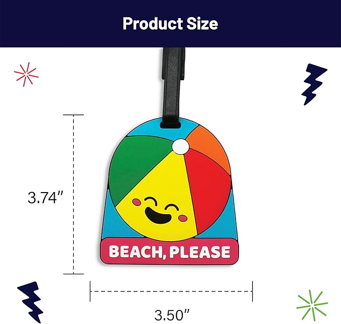 Funny Luggage Tag – Hilarious Travel ID Tag with Sarcastic Saying – Durable & Easy to Spot Suitcase Tag for Men, Women, Frequent Flyers, or Gag Gift for Travelers - Beach Please