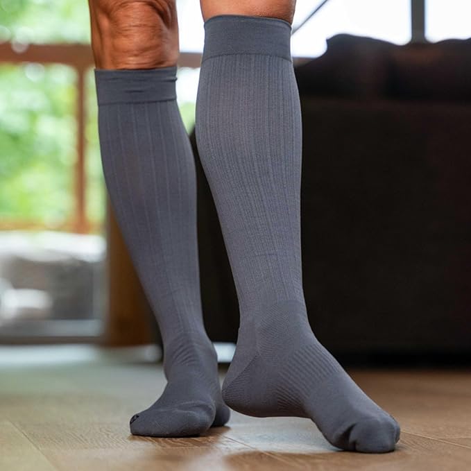 Medical Grade Compression Socks for Men & Women 15-20 mmHg by OrthoSleeve (Pink w/Stripes, Medium)