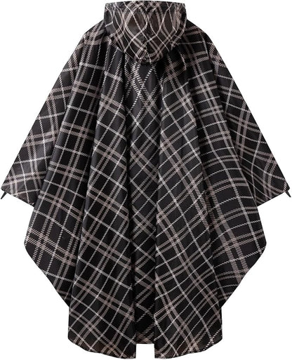 Hooded Rain Ponchos for Adult - Rain Coat and Rain Jacket with Waterproof Pocket and Zipper