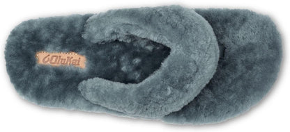 OLUKAI Kipe'a Heu Women's Sandal Slippers, Soft & Comfortable Shearling-Wrapped Straps, Durable Rubber Outsoles for All-Day Wear, Causal & Cute Everyday Style