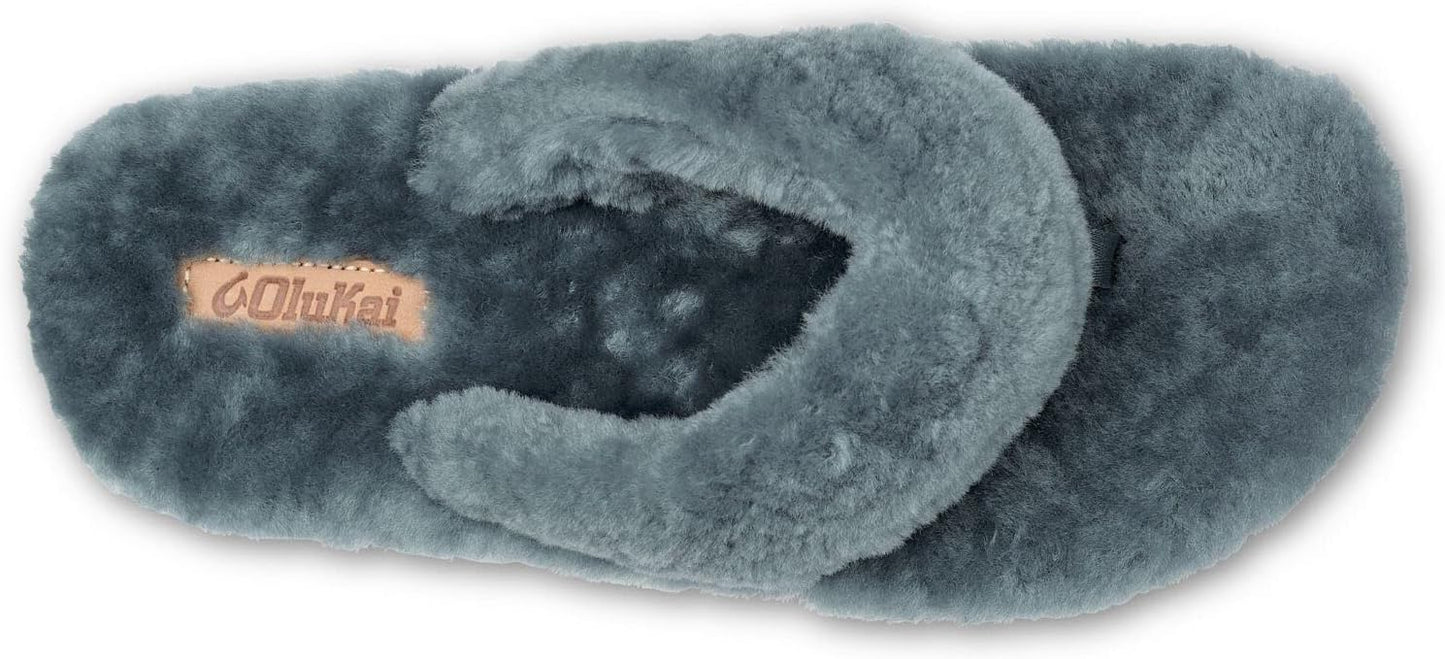 OLUKAI Kipe'a Heu Women's Sandal Slippers, Soft & Comfortable Shearling-Wrapped Straps, Durable Rubber Outsoles for All-Day Wear, Causal & Cute Everyday Style