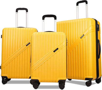 PRIMICIA GinzaTravel Luggage Sets 3-Piece Expandable Suitcases with Wheels PC+ABS Durable Hardside Luggage sets TSA lock