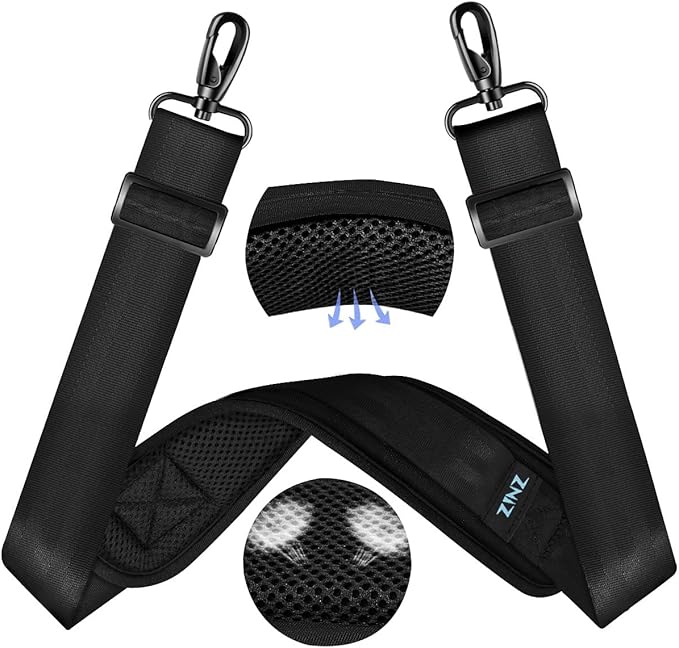 ZINZ 60" Universal Bag Strap with Ultra-Thick Fixed Breathable Pad Adjustable Heavy-Duty Shoulder Strap for Laptop Bag Crossbody Luggage Gym Bag Camera Bag and More -B01K01