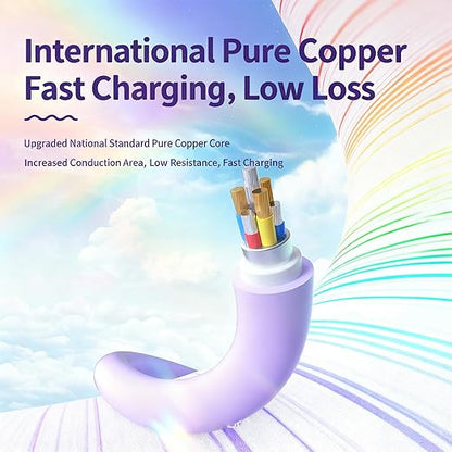 USB Cable PD Fast Charger(C TO C Rubber Purple)Mobile phone data cable,charging cable, supports data transfer,39-inch,soft liquid silicone material，compatible with almost all Type-C devices.