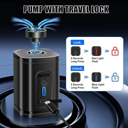 36L Vacuum Bags for Travel, 2Pcs Waterproof Compression Bags with Wireless Lockable Pump, Reusable Vacuum Packing Cubes Compatible with Suitcase, Luggage, Backpack (2PCS + Pump + Shoulder Strap)