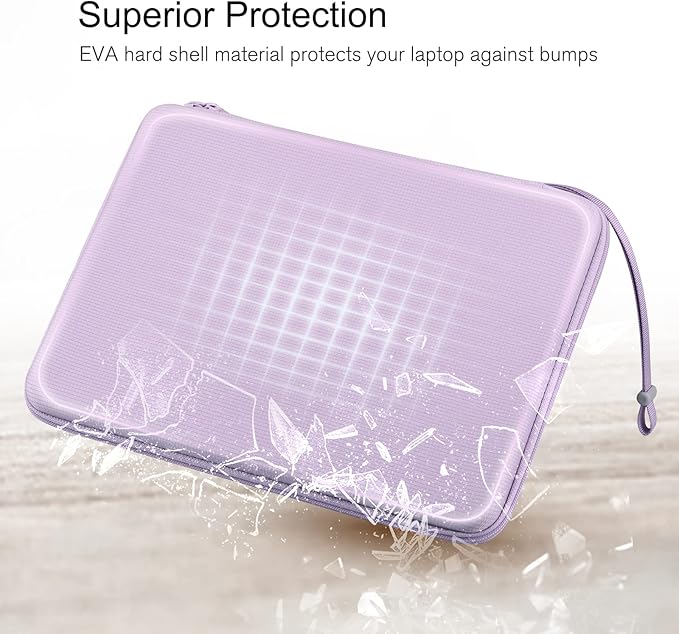 FINPAC Hard Laptop Sleeve Case for 13 inch MacBook Air M4 2025 A3240 M3 2024 A3113, 14 inch MacBook Pro M5/M4/M3/M2 A3434 A3401, 13" Air/Pro, Waterproof Case for Dell, Surface Laptop, HP, Acer, Lilac