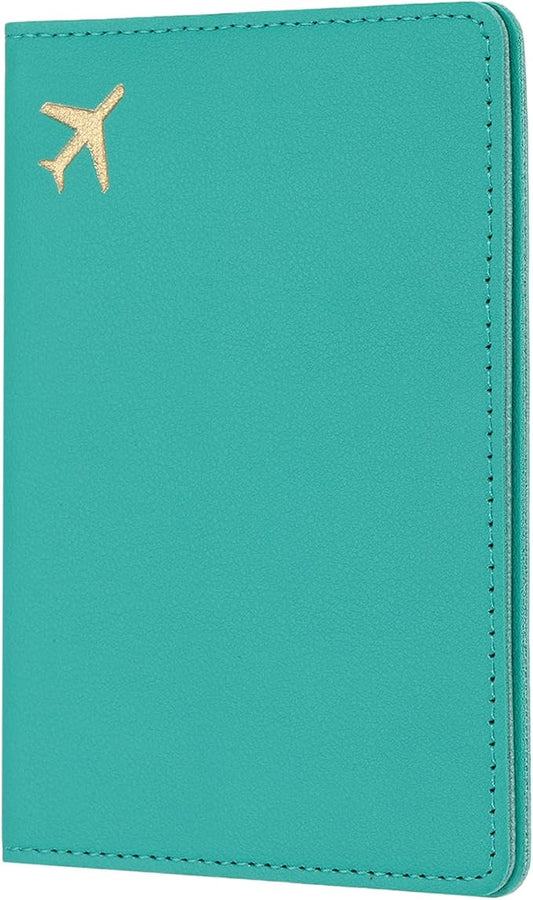 uxcell Passport Cover Holder, Waterproof PU Leather Passport Cover Card Protector Sleeve for Women & Men Document Organizer Travel Accessories for Anniversary Wedding Gift, Green