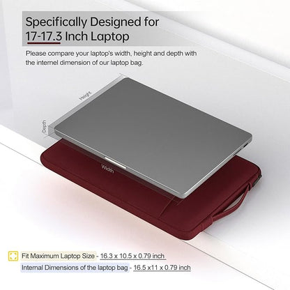 17-17.3 inch Laptop Sleeve Case for HP Pavilion 17/ Envy 17/ Dell Inspiron/Lenovo IdeaPad ThinkPad/LG Gram/MSI/ASUS ACR Notebook/Razer Blade Pro 17 Computer Bag, Wine Red