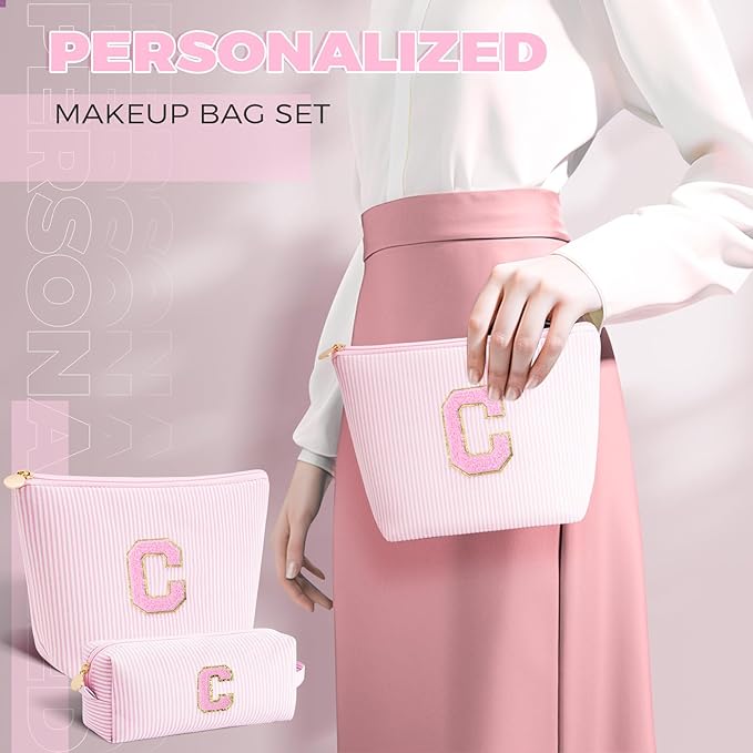 Customized Mothers Day Gifts - Birthday Gift for Mom,Gifts From Daughter,Mother in Law Gifts,Mama Gift Idea,Makeup Bag Set Cosmetic Bag - Pink,C