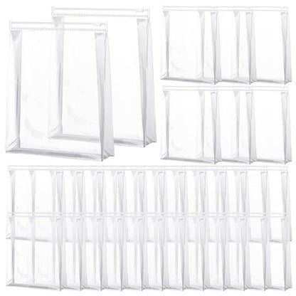 Xuniea 50 Pcs Mini Clear Makeup Bag Small Clear Zipper Pouch Travel Plastic Cosmetic Organizer Waterproof for Toiletries Swimsuit Bikini Bathing Suit(5'',Transparent)