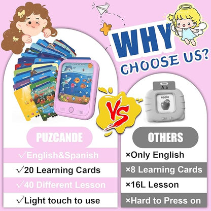 Kids Educational Learning Tablet Toy-Educational Tablet Toy to Interactive Learn Alphabets,Colors,Number,Foods,Jurassic Park,Animals,Learning Toys for Toddlers 2-6 Years Old,Gifts for Boys Girl