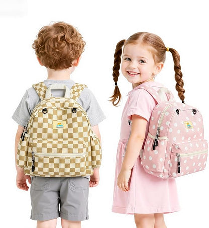 STEAMEDBUN Corduroy Toddler Backpack for Girls 2-4: Kids backpack for Boys Girls - 12 inch Preschool Kindergarten Backpacks - Polka Dot