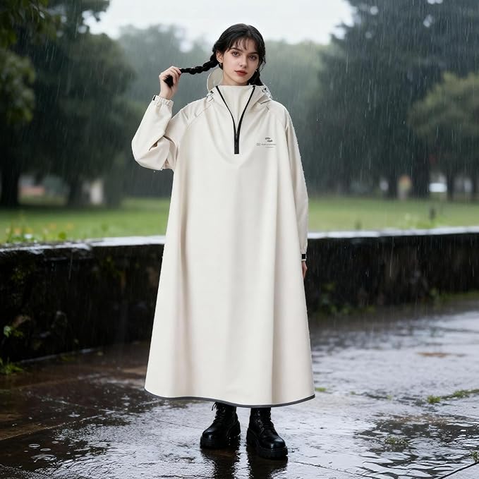 Hooded Rain Poncho for Adults Waterproof Rain Ponchos Lightweight Raincoat Reusable Rain Jacket for Men Women Outdoor