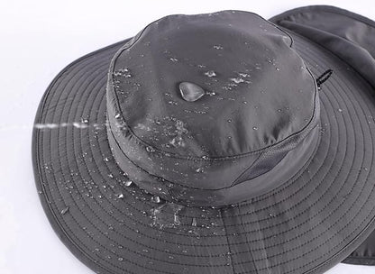 Home Prefer UPF 50+ Sun Hats for Men Women Wide Brim Fishing Hat with Neck Flap Summer Safari UV Protection Bucket Hat
