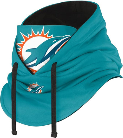 NFL Team Logo Team Color Drawstring Winter Cap Hooded Gaiter Balaclava Face Cover