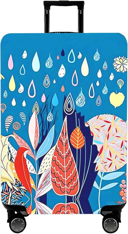 WUJIAONIAO Travel Luggage Cover Baggage Suitcase Cover Protector Skins 18-32 Inch (rainy season, L (for 25-28 inch luggage))