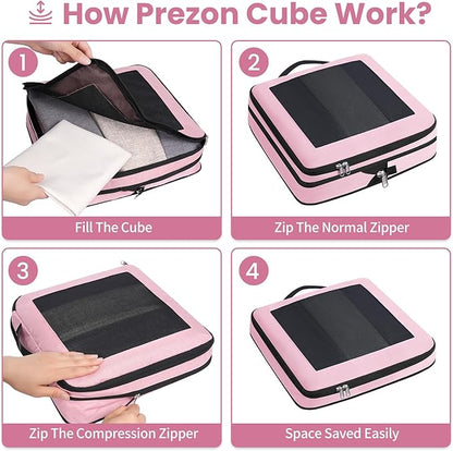8 Set/6 Set/4 Set Compression Packing Cubes for Travel, Lightweight Vacation Travel Essentials, Travel Accessories for Suitcase Organizer Bags Set, Durable Luggage Organizer