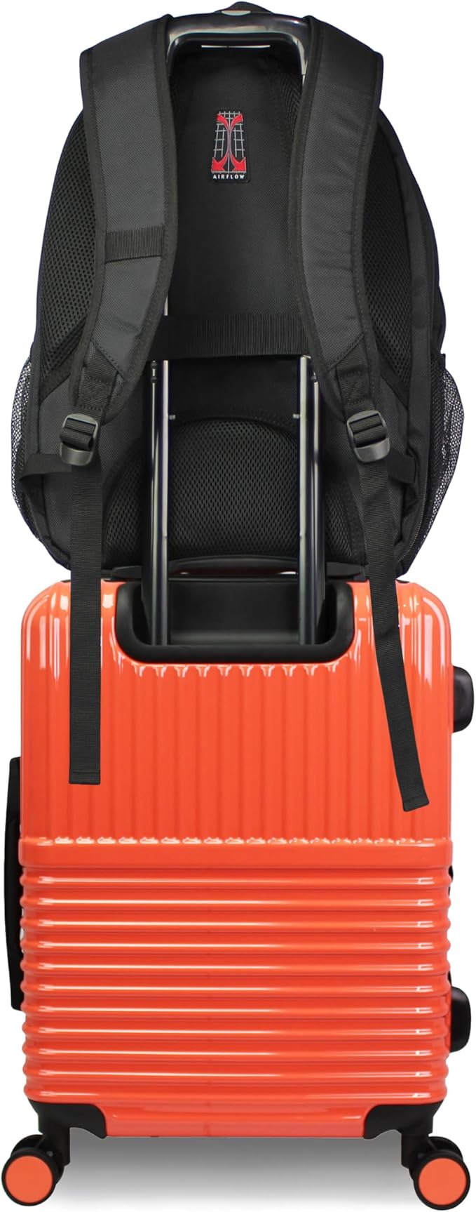 World Traveler Dejuno Tonal Ultimate Travel Combo Spinner Carry-On & Laptop Backpack 2-Piece Luggage Set - Coral (20" Carry-On & 19" Backpack)