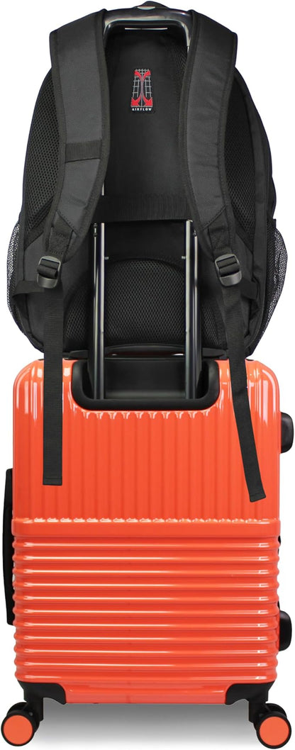 World Traveler Dejuno Tonal Ultimate Travel Combo Spinner Carry-On & Laptop Backpack 2-Piece Luggage Set - Coral (20" Carry-On & 19" Backpack)