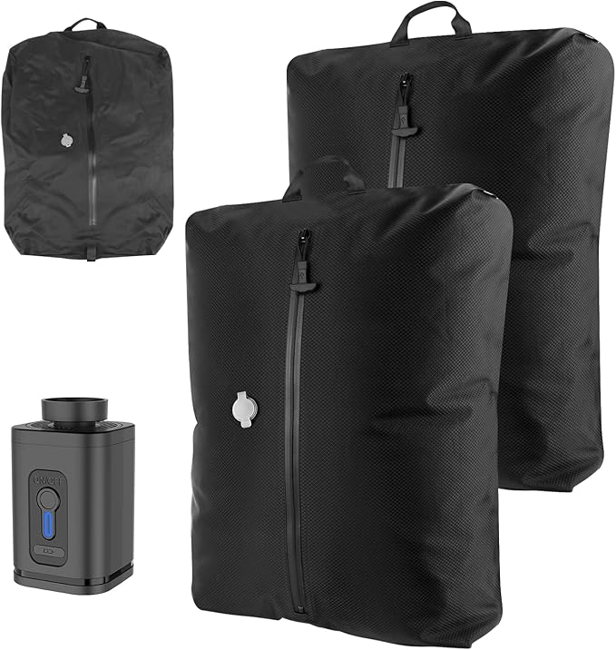 Dobaly 33L Professional Vacuum Bags for Travel with Wireless Pump, IP67 Waterproof Reusable Vacuum Compression Bags for Suitcases and Backpack Space Saver Vacuum Bags for Cloth (2PC+Pump)