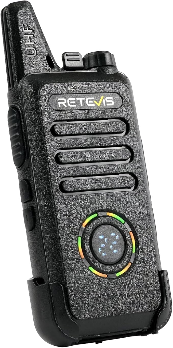 Retevis RT22S Walkie Talkies for Adults, 2 Way Radio with Earpiece, Channel Display, Rechargeable, Portable FRS Two-Way Radios, Mini Compact, for Hospitality Church School Retail Restaurant (10 Pack)