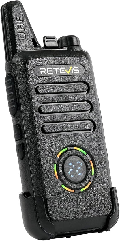 Retevis RT22S Walkie Talkies for Adults, 2 Way Radio with Earpiece, Channel Display, Rechargeable, Portable FRS Two-Way Radios, Mini Compact, for Hospitality Church School Retail Restaurant (10 Pack)