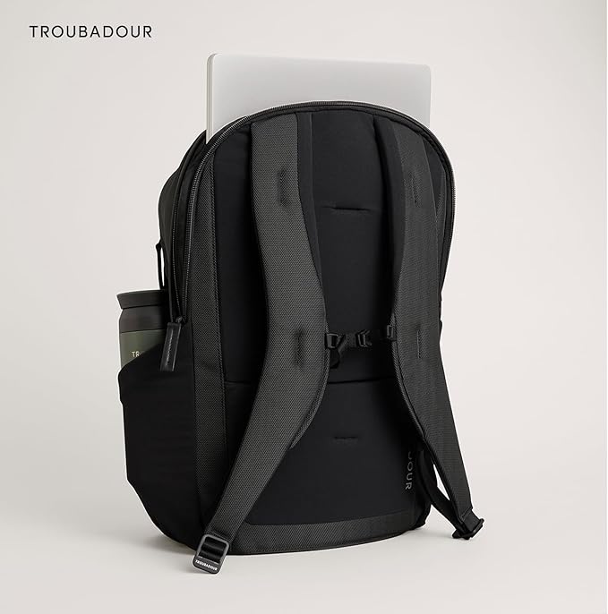 Troubadour Neo Backpack - 22L Lightweight Laptop Backpack - Ergonomic & Water Resistant - Versatile Style for Work and Travel - Charcoal Black