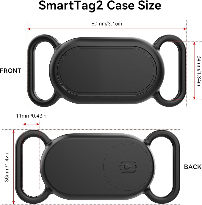 Waterproof Silicone Case Holder for Galaxy Smarttag2, 2 Pack Pet Dog Cat Collars, Anti-Lost Scratch Resistant Holder Accessory Protective Cover for Samsung Galaxy Smart tag2 (Grey/Pink)
