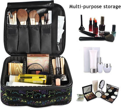 MNSRUU Makeup Bag Witchcraft Black Cats Makeup Bag Organizer Travel Cosmetic Bag Portable Large Capacity Toiletry Bag for Women, Make Up Bags with Zipper