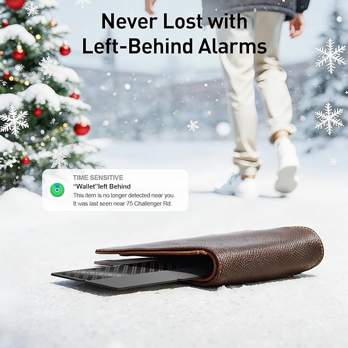 2025 [Apple MFi Certified] (iOS Only) Bluetooth Tracker Smart Card for Apple Find My iPhone Wallet GPS Tracker, 5-10 Years Staying Power, Keys Finder and Item Locator for Keys, Bags, Passport