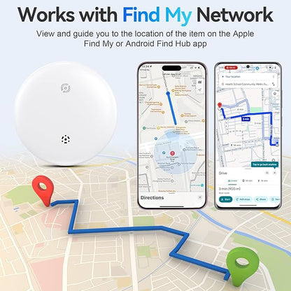 Air Tracker Tags for Android or iOS, Dual System Air Smart Tags-4 Pack, Compatible with iOS Find My or Google'S Find Hub App, Bluetooth Tracker Tag Item Finder for Keys,Luggages,Backpack (White)