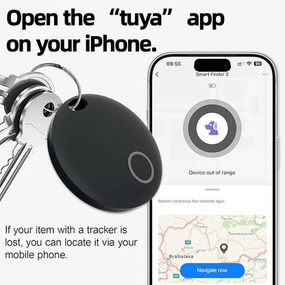 Tracker Tags 4 Pack, Luggage Tracking Tags Compatible with TUYA App and Smart Life APP, Both iOS and Android Compatible, Key Finder Locator with Sound, Smart Tag, Item Finder for Keys, Bags