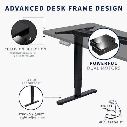 VIVO Electric 83 x 30 in Dual Motor Sit Stand Desk, Memory Height Adjustment, 2B Series, Black Top Black Frame, DESK-KIT-2B8B