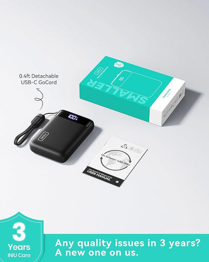 INIU Portable Charger, Smallest 22.5W 20000mAh USB C in & Out Power Bank Fast Charging, PD 3.0+QC 4.0 LED Display Phone Battery Pack Compatible with iPhone 17 16 15 14 Pro Samsung S24 Google iPad etc