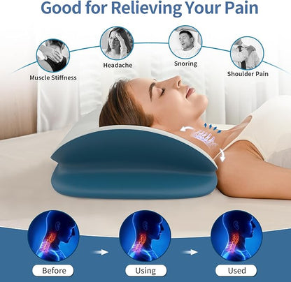 Cervical Neck Pillow - Ergonomic Memory Foam Contour Pillows for Side, Back & Stomach Sleepers, Cervical Pillow for Neck Support Sleeping with Breathable Cover