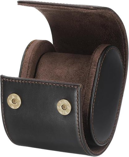 HARFINGTON Watch Roll Travel Case Single Slot Portable Leather Watch Case for Men and Women, Watches Storage Organizer with Removable Pillows for Traveling, Display, Home Storage, Coffee
