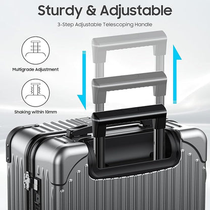 20 Inch carry on luggage airline approved Lightweight carry on luggage 22x14x9 airline approved with TSA lock 8 Double Spinner Wheels Hard Shell Luggage Suitcase with TSA Lock suitcases with wheels