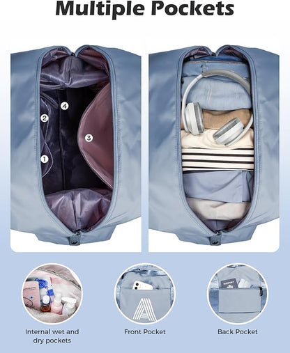 Bridesmaid Gifts, Initial Travel Duffel Bag, Gym Bag, Duffel Bag,Personalized Weekender Bag，Overnight Bag Friend Wedding Girlfriend Birthday Gifts for Women Gifts for Teen Girls (Letter S)