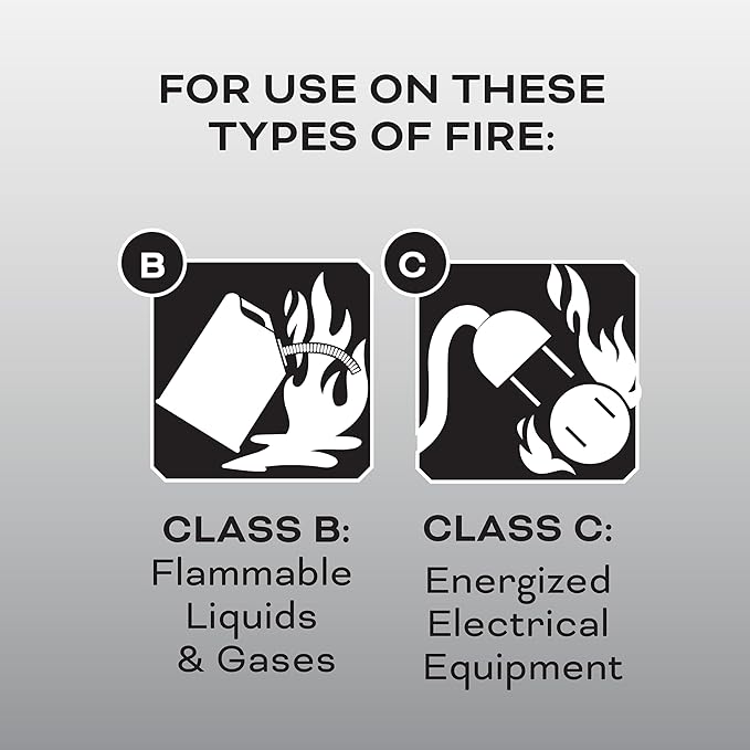 Kidde Auto Fire Extinguisher for Car & Truck, 5-B:C, 3.2 Lbs., Dry Chemical Extinguisher & Kitchen Fire Extinguisher, Home Use for Grease Fires, 3.9 Lbs., Wall Mount Included, White