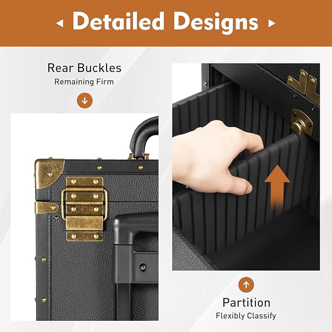 Beauty Luggage Rolling Lockable Makeup Train Case Stylist Cosmetic Luggage Travel Organizer with Hair Dryer Holder & Compartment
