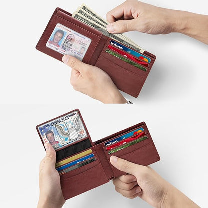Zitahli Wallet for Men 12 Card Holder Slim Rfid Leather 2 ID Window Wallets With Gift Box Men's Accessories