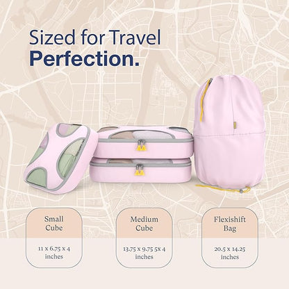 Shacke 6 Set Packing Cubes for Travel - Compression Packing Bags/Travel Organizer - Luggage Organizer Bags for Traveling - Travel Essentials for Women - Cruise Must Haves Packing List
