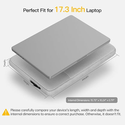 17 inch Laptop Sleeve Case for HP 17.3 Laptop, Pavilion 17, Envy 17, ASUS Vivobook 17, Acer Chromebook 17, Dell Inspiron 17, Lenovo IdeaPad 17, Water-Resistant 17.3 Computer Carrying Bag(Grey)