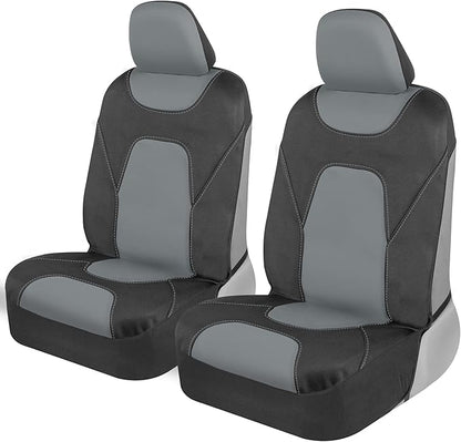 Motor Trend AquaShield Waterproof Front Seat Covers, Gray Seat Covers for Cars – Neoprene Front Car Seats Cover, SUV Seat Covers Protector - Car Interior Cover for Auto, Trucks, & Dog Owners