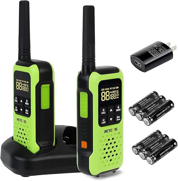 Retevis RT49P Walkie Talkies, Durable 2 Way Radios Long Range, Emergency Rechargeable IP67 Floating Waterproof FRS Walkie Talkies, NOAA SOS Flashlight for Skiing Pool Swimming Shower 2 Pack