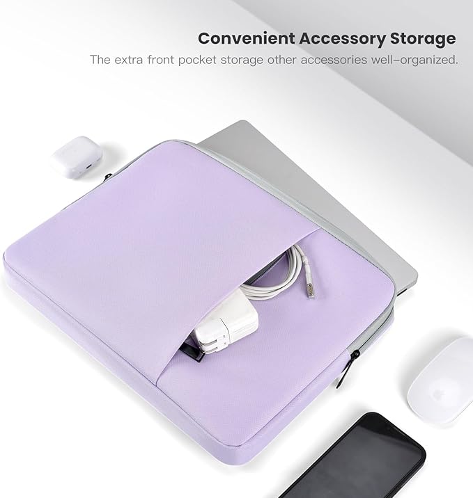360° Upgraded Laptop Protective Sleeve Case for 2025-2021 MacBook Pro 16 inch M4/M3/M2/M1 Pro/Max, Shockproof Water-Resistant MacBook Laptop Bag with Accessory Pocket, Purple