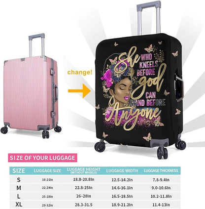 Travel Suitcase Protector Light skin african american Elastic Protective Washable Luggage Cover With Concealed Zipper Suitable For 18-32 Inch(L (for 25--28 inch luggage))