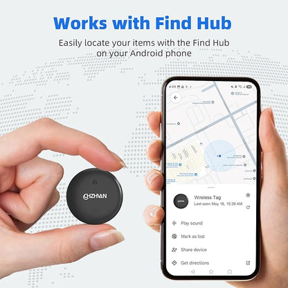2025 Upgraded Android Tracker Tags, Official Google Certified Smart Bluetooth Tracker, Compatible with Find Hub App(Not for iOS and Huawei), Air Tag for Android, Item Locator Key Finder, Luggage Tag